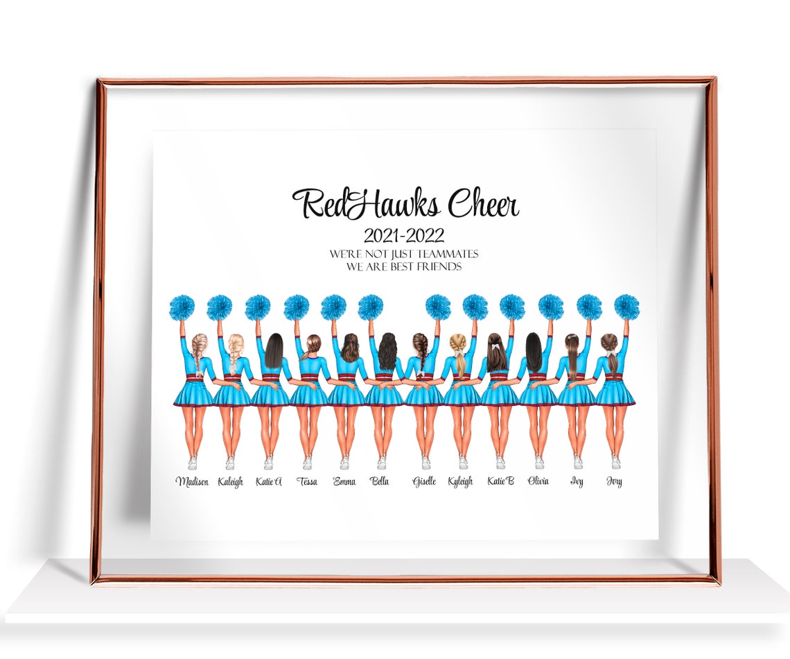 Cheer Gift Cheerleaders Print Personalized Cheerleader Gifts Cheer Friend Gift Personalized Cheerleader Poster Custom Cheer Team Gift