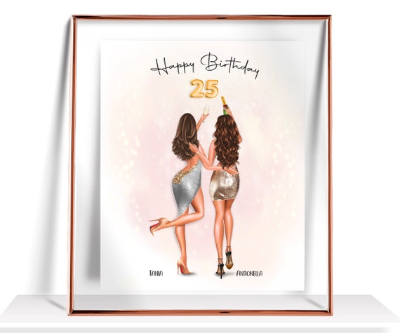 25th Birthday Gift For Her Best Friend Birthday Gifts Personalized Birthday Gift 25th Birthday Card 25th Birthday Print Happy 25th Birthday
