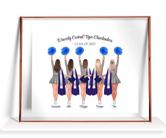 Personalized Cheerleader Graduation Print Cheerleader Graduation Gift Cheer Girl Graduation Gift Cheerleader Team Picture Cheer Team Gifts