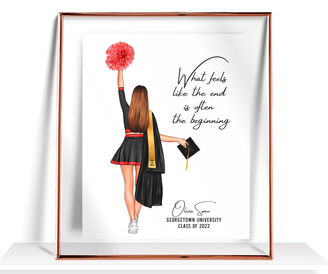 Cheerleader Graduation Poster Georgetown University Class of 2022 Gift