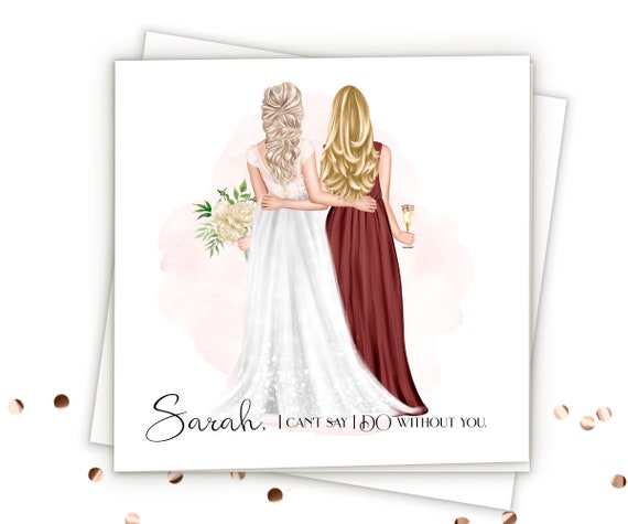 Bridesmaid Proposal Card Will You Be My Bridesmaid Proposal Gift Personalized Bridesmaid Gift Custom Bridesmaid Card Maid Of Honor Card