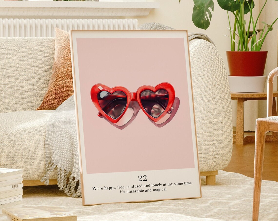 Red Album Watercolor Illustration Art Print