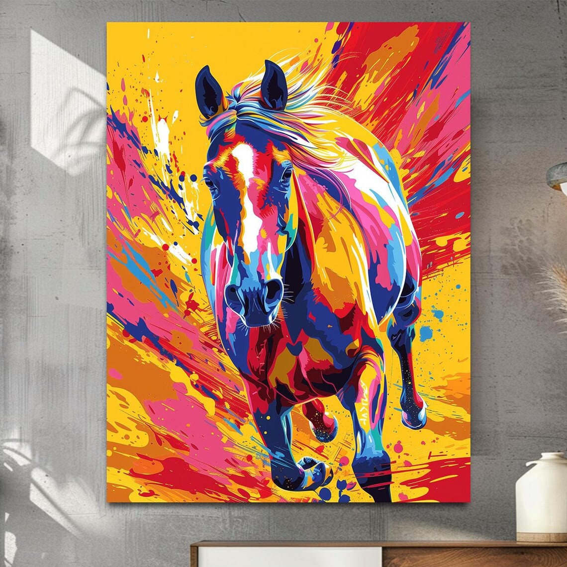 Abstract Horse Art Horses Decor Wall Decor Horse Print Home Decor Horse Sign Brown Art Fantasy Art Dreamy Art Framed Horse