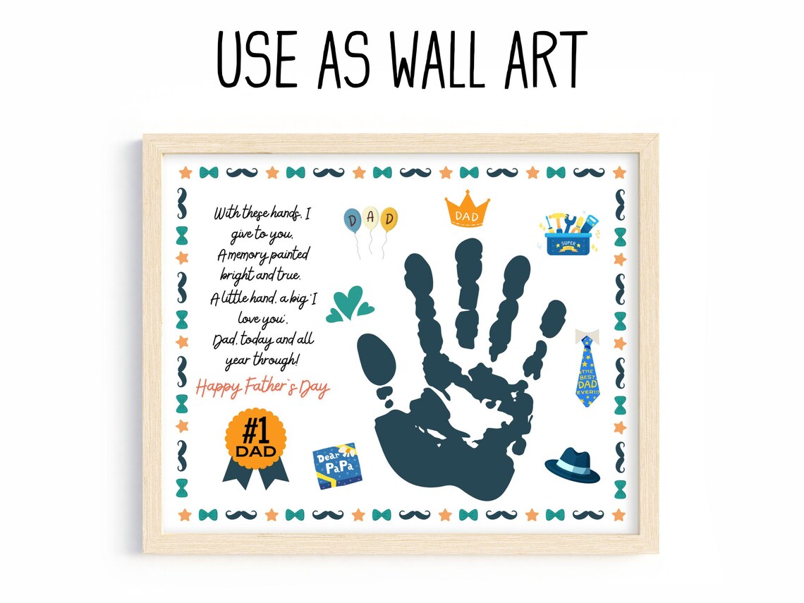 Fathers Day Handprint Craft Poem Art Print - Image 3
