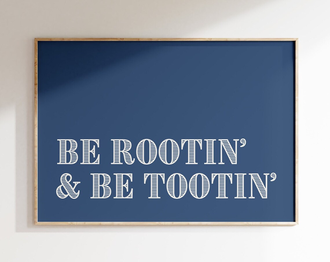Be Rootin' And Be Tootin' Navy Western Typography Funny Poster - Image 4