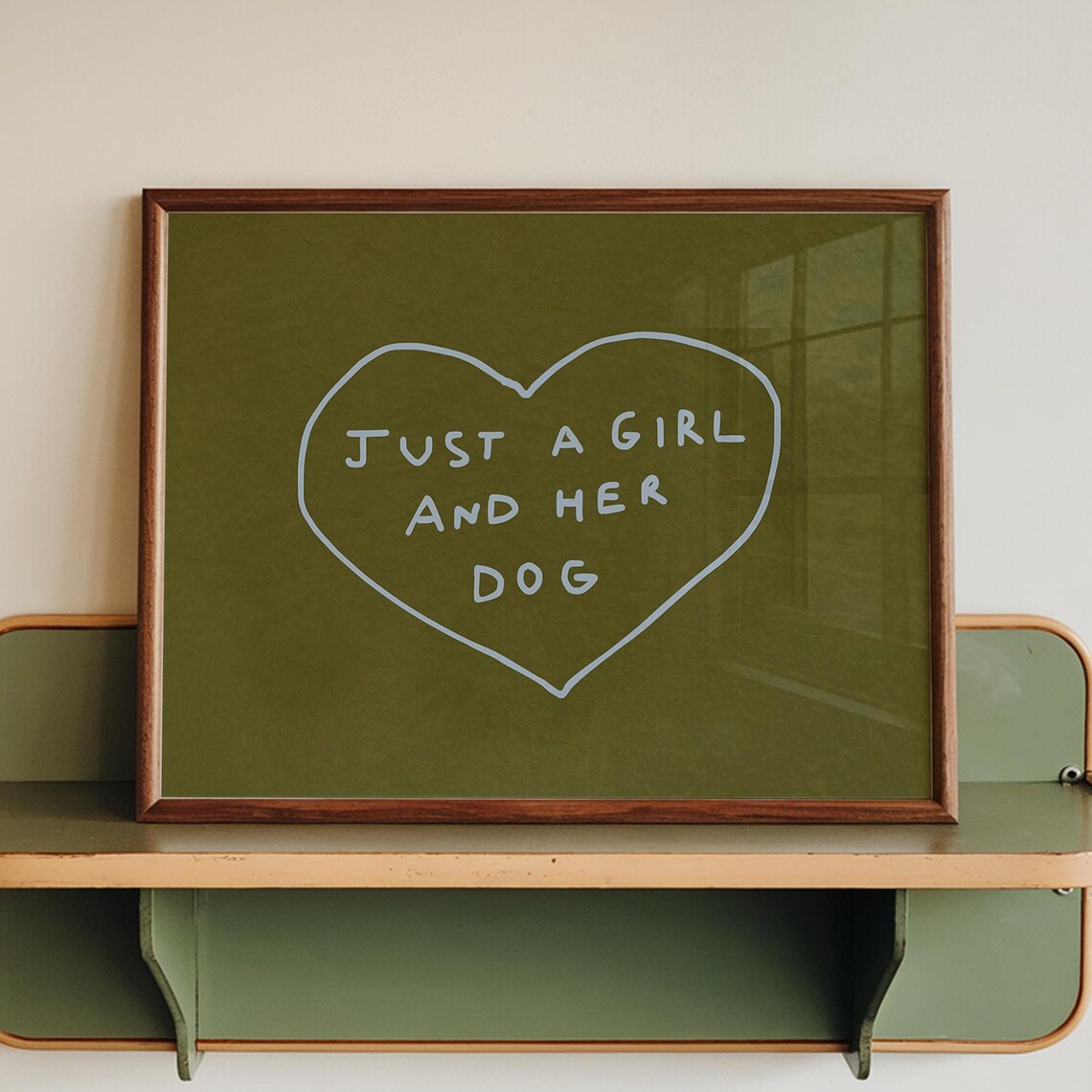 Just A Girl And Her Dog Minimalist Art Print