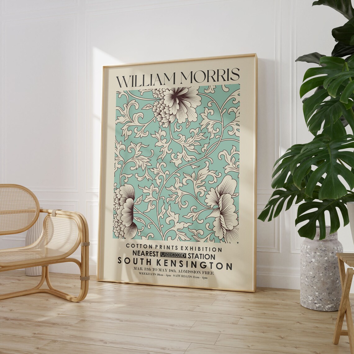William Morris Exhibition - Vintage Minimalist Art Print - Image 2