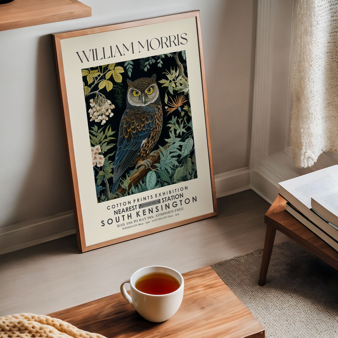 William Morris Owl South Kensington Cotton Exhibition Poster London - Image 3