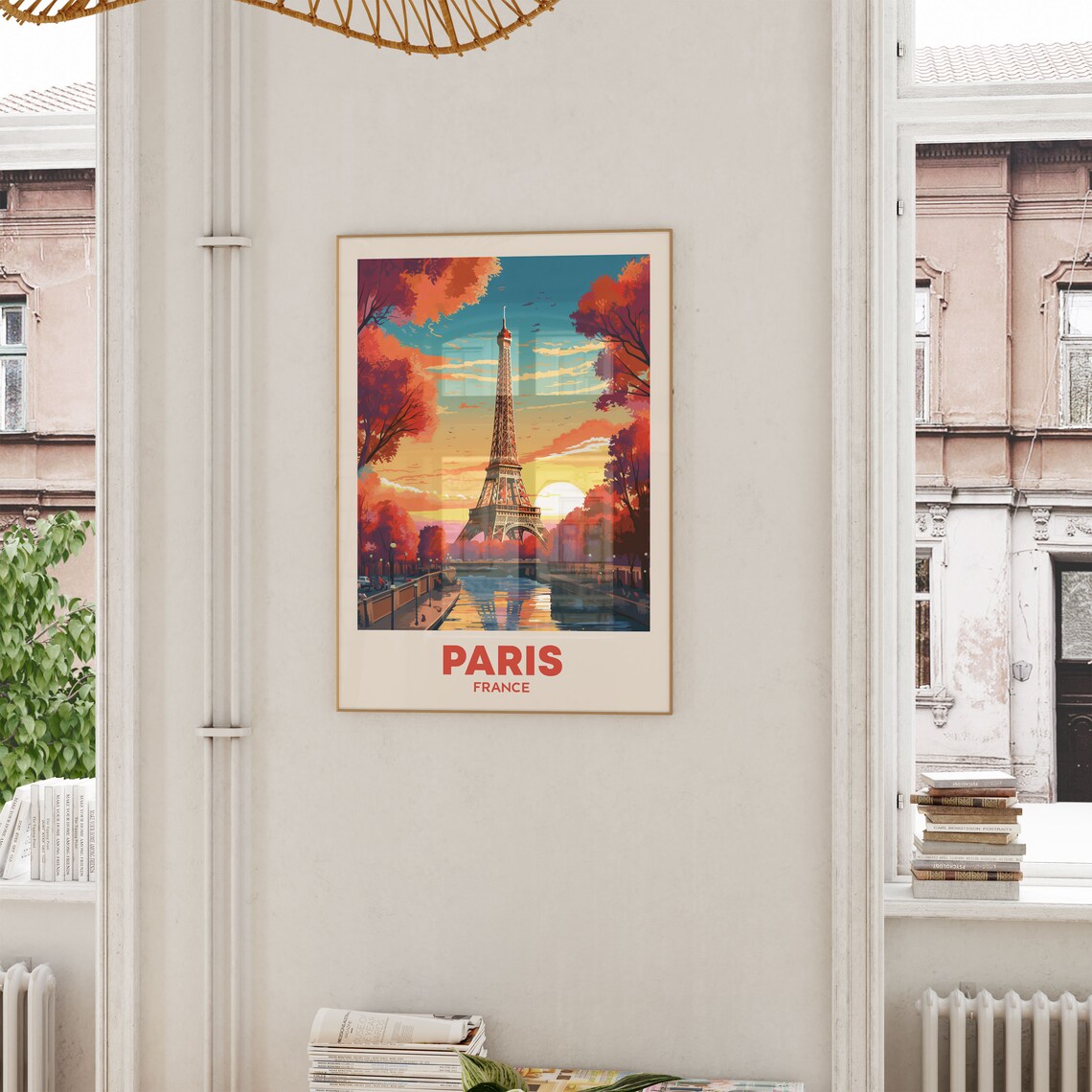 Paris France Travel Market, Modern Travel Art - Image 4