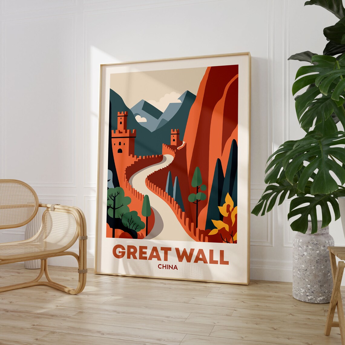 Great Wall Of China Travel Poster, China Landmark - Image 3