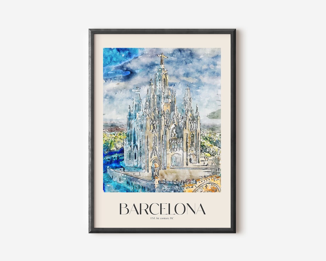 Travel Barcelona Travel Poster, Spain Catalonia