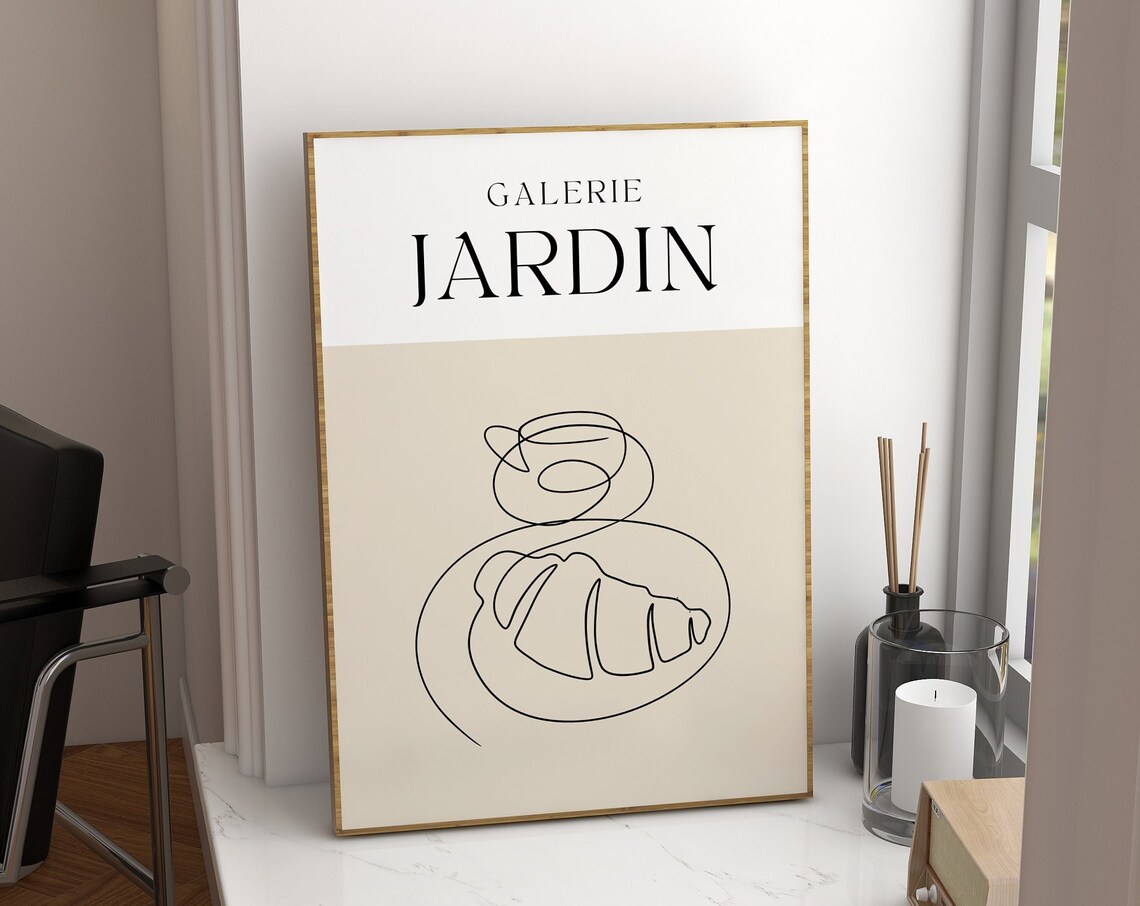 Coffee Line Art, Minimalist Kitchen Decor Print