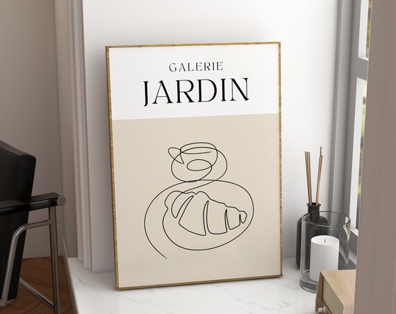 Coffee Line Art, Minimalist Kitchen Decor Print