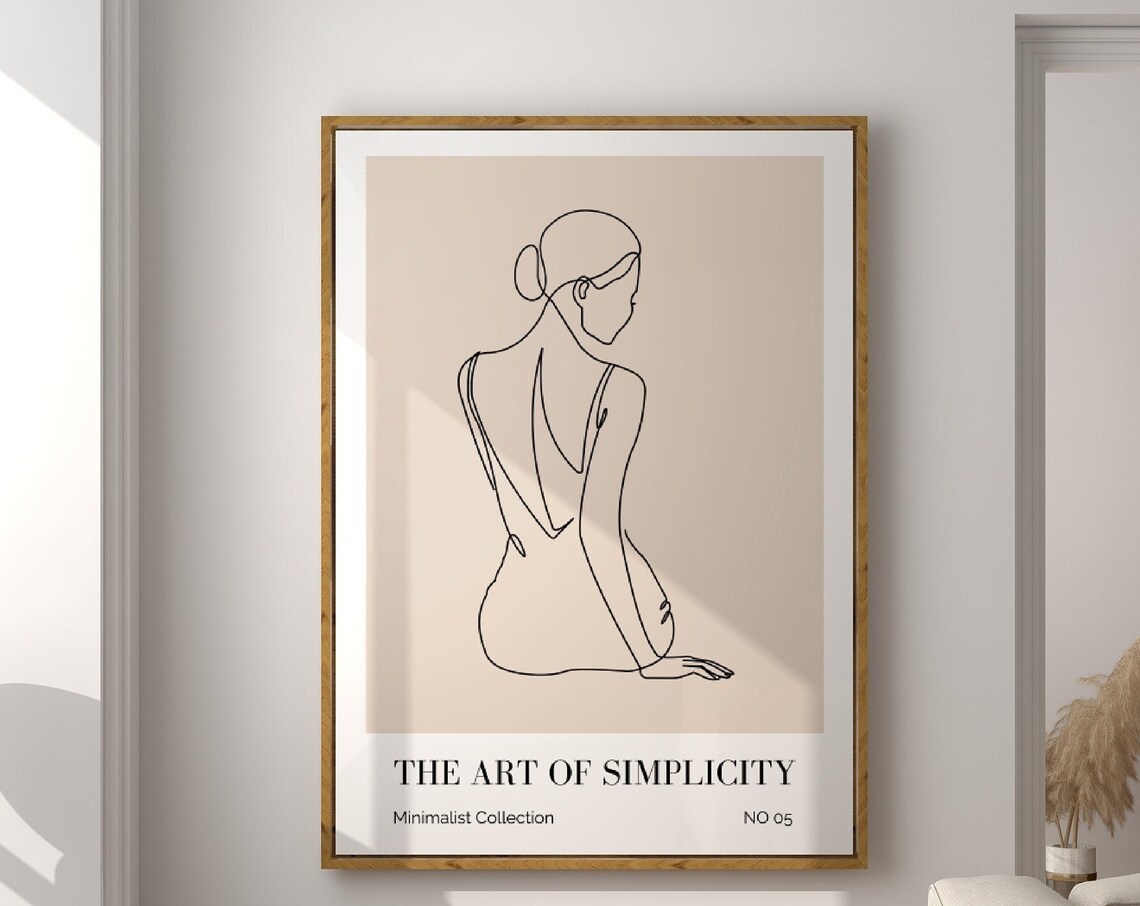 Woman Line Art Print, Minimalist Boho Decor