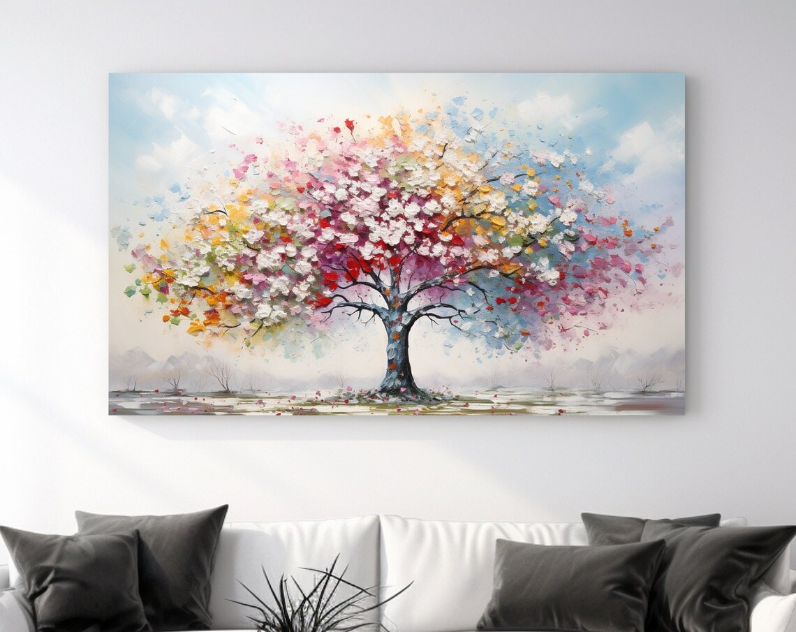 Colorful Painting Tree I, Nature Wall Art Print