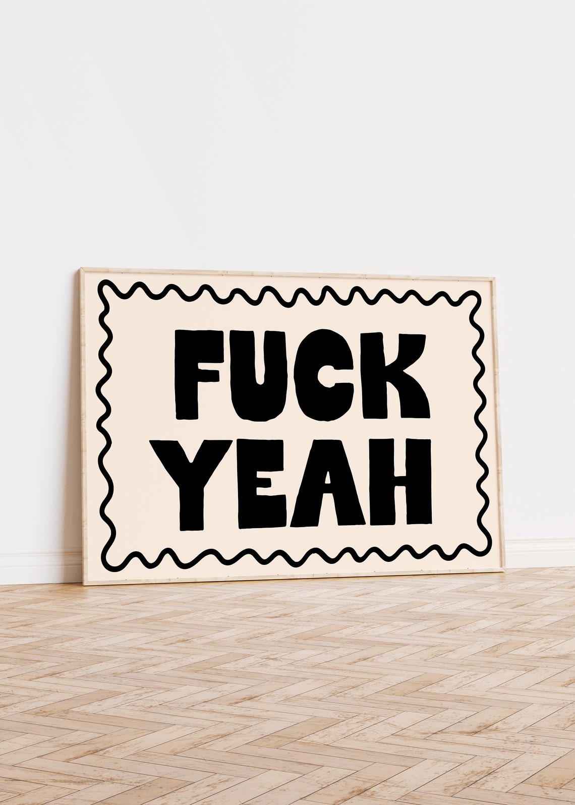 Fuck Yeah Big Bold Black Celebratory Sweary Statement Poster - Image 2