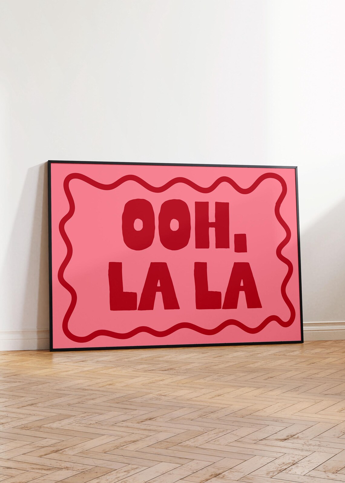 Ooh La La Bold Red Pink Retro French Flirty Typography Poster - Image 2