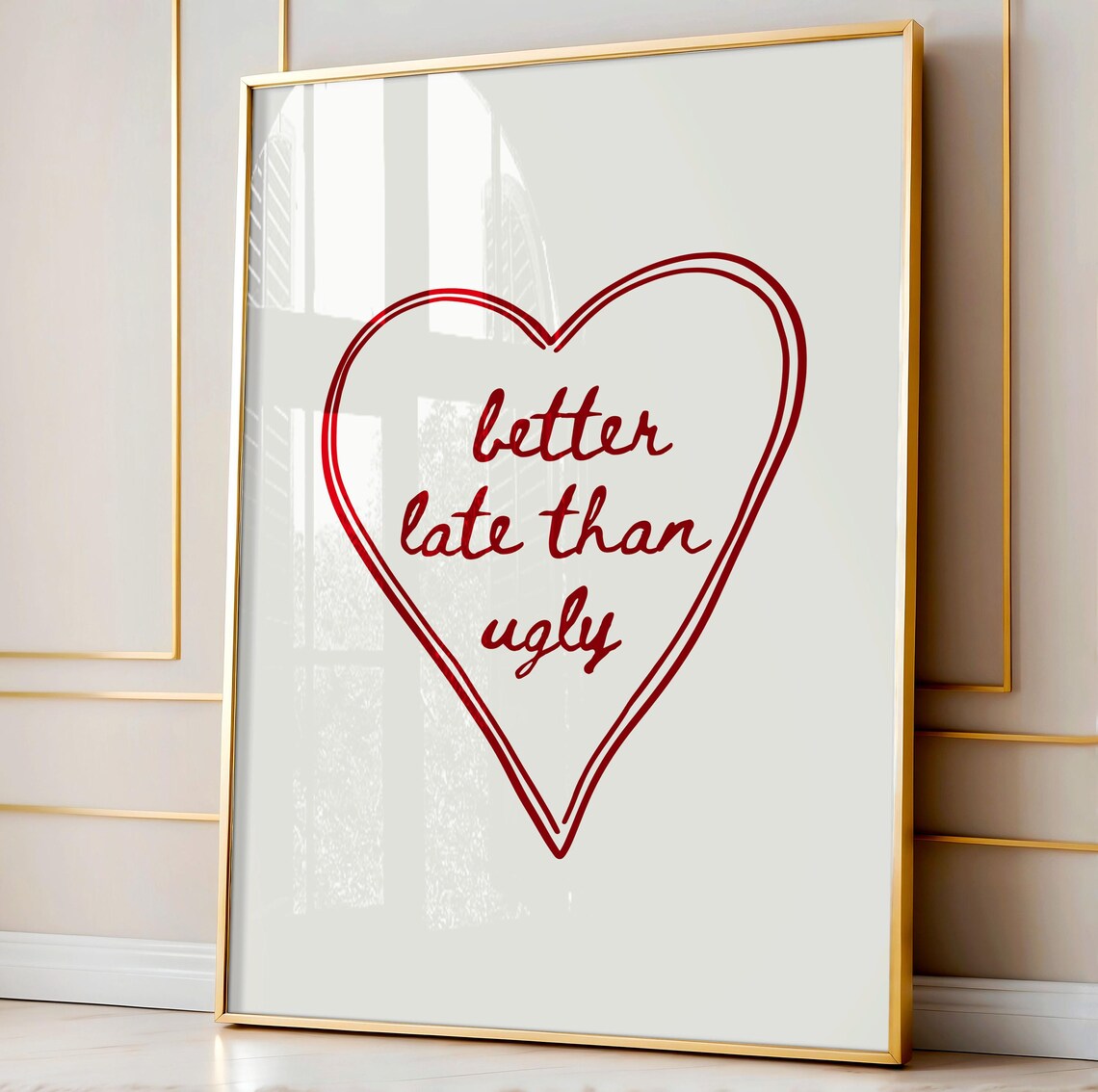 Better Late Than Ugly Vintage Coquette Art Print