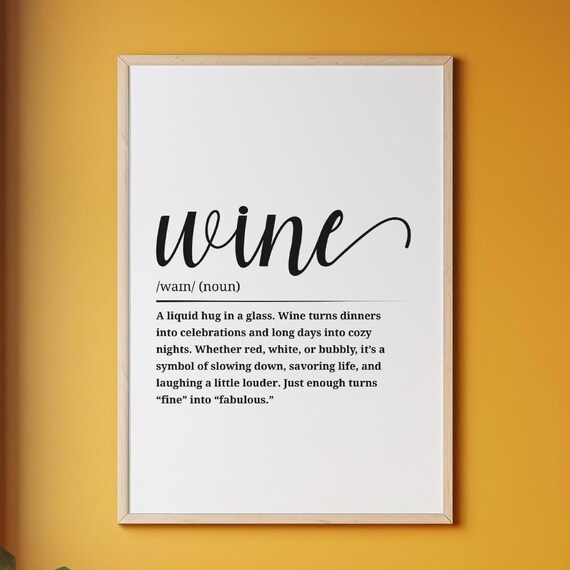 Funny Wine Definition Dictionary Humor Poster Wine Lover Gift Decor