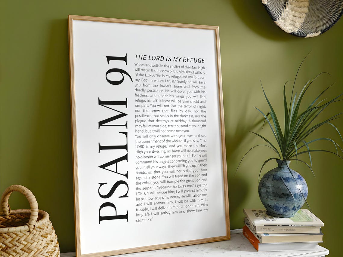 Psalm 91 Bible Verse Scripture Art Print - Image 6