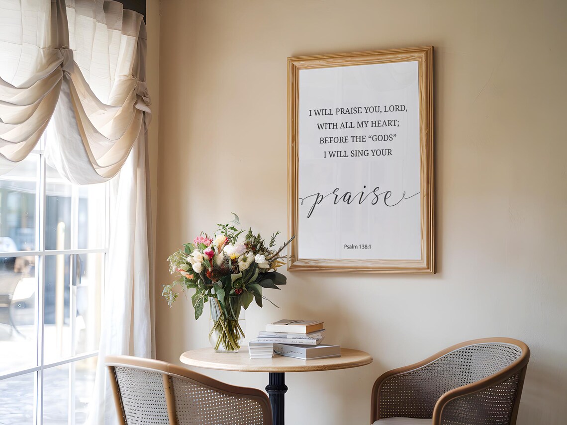 Psalm 1381 Wall Art Christian Decor Bible Verse Print Scripture - Image 4