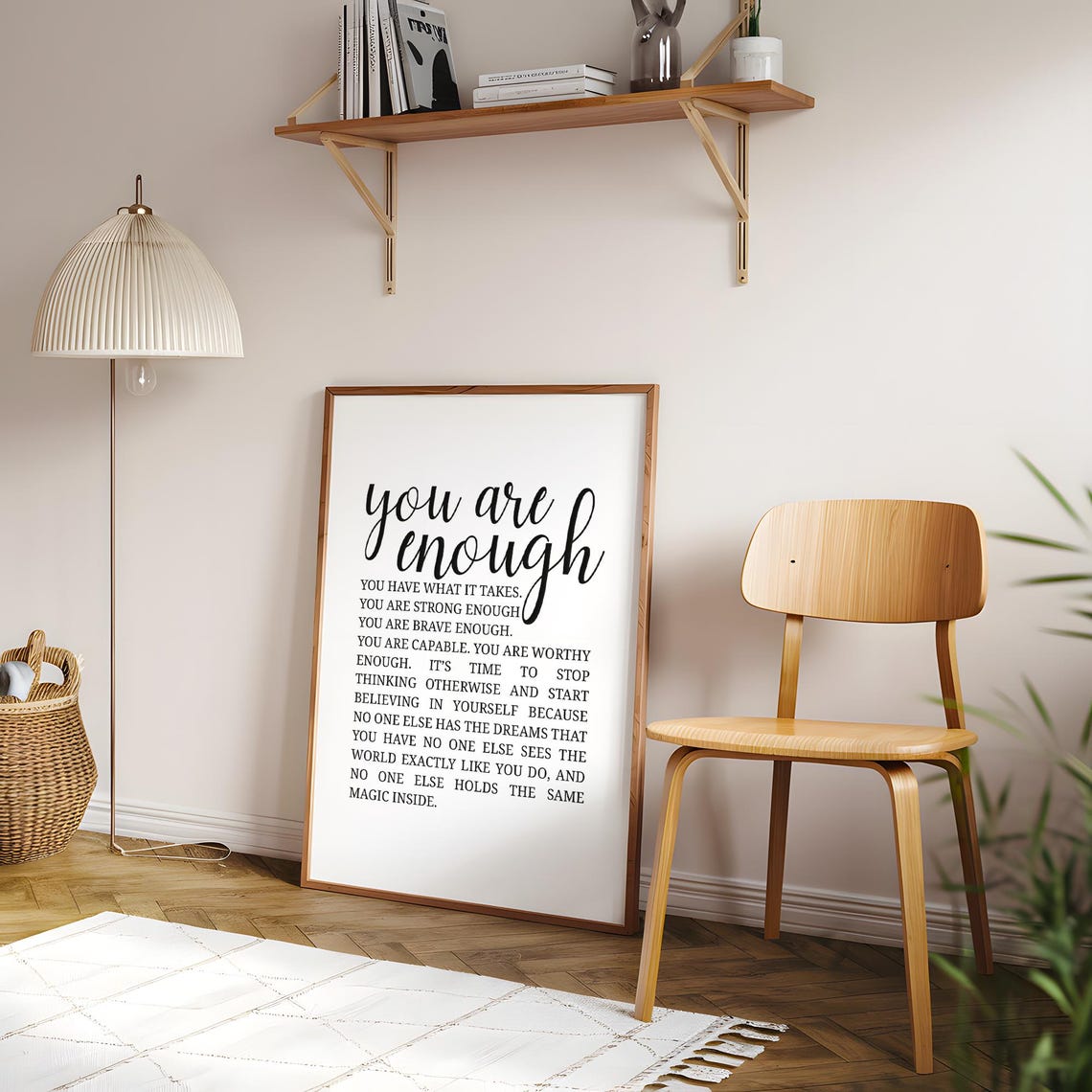 You Are Enough Inspirational Quote Bedroom Affirmation Wall Poster - Image 4