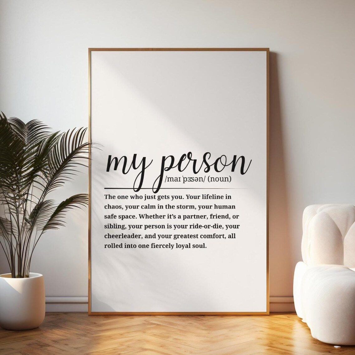 My Person Definition Heartfelt Friend Partner Tribute Wall Art
