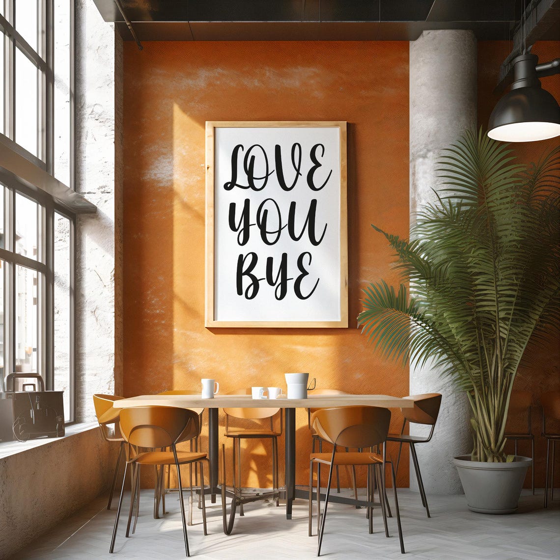 Love You Bye Black Script Hand Lettered Farewell Wall Decor Poster - Image 4