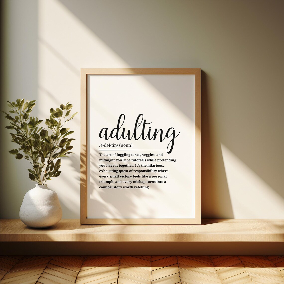 Adulting Definition Dictionary Style Funny Millennial Humor Quote Poster - Image 5