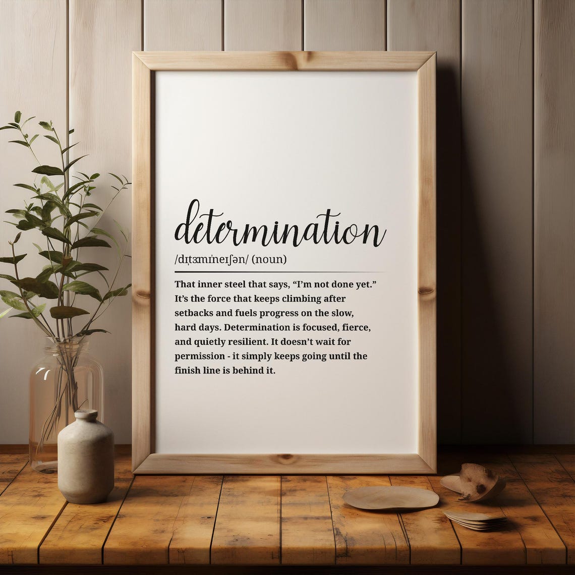 Determination Dictionary Definition Inner Strength Resilience Print