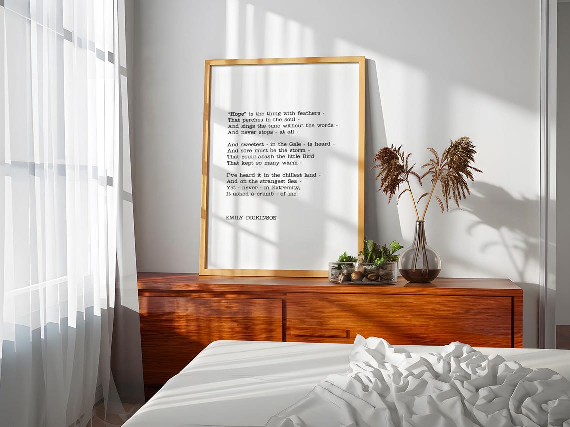 Emily Dickinson Hope Is the Thing with Feathers Classic Poem Poster - Image 2