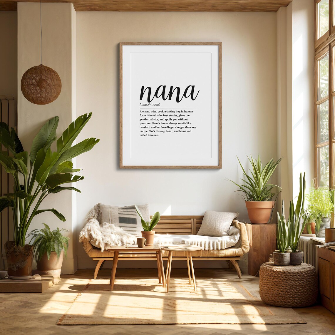 Nana Dictionary Definition Heartfelt Grandmother Gift Family Wall Art - Image 6