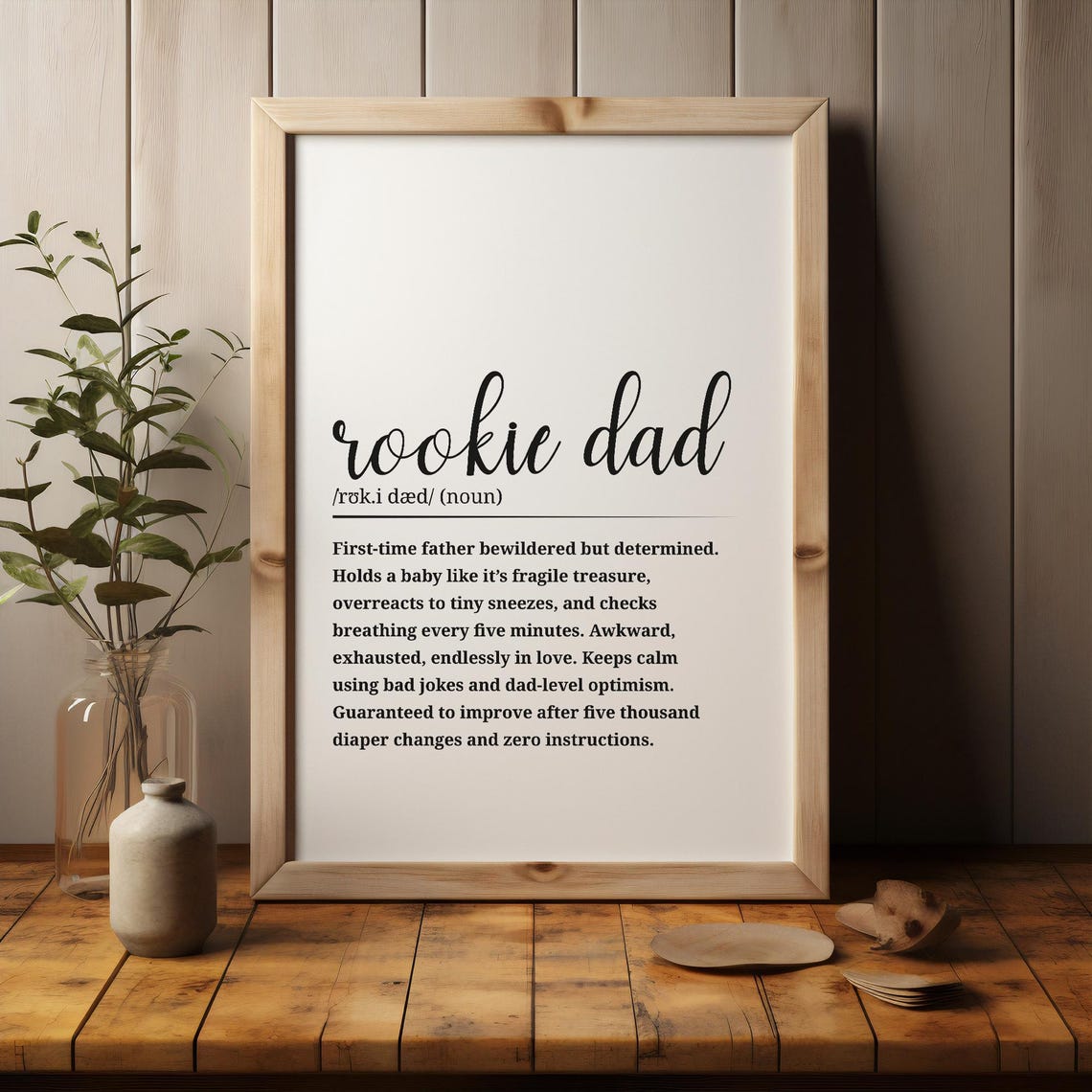 Funny Rookie Dad Definition Dictionary Humor Poster New Father Gift - Image 2