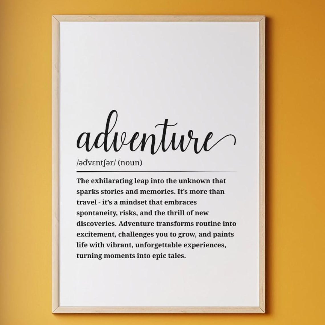Adventure Awaits Bold Wall Art Black And White Poster Inspire Exploration Decor