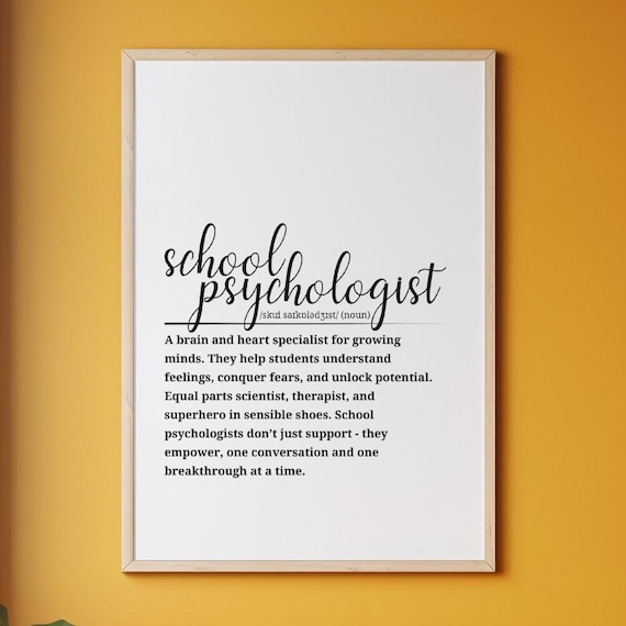 School Psychologist Dictionary Definition Appreciation Gift Poster