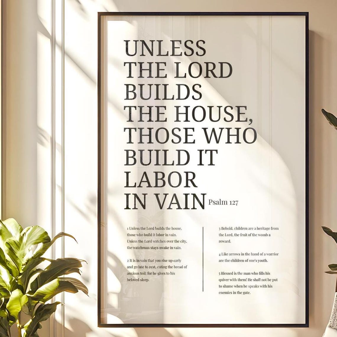 Psalm 127 Bible Verse Wall Art Print - Image 6