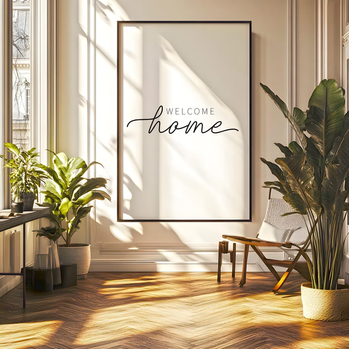 Welcome Home Script Lettering Warm Entryway Quote Modern Poster - Image 6