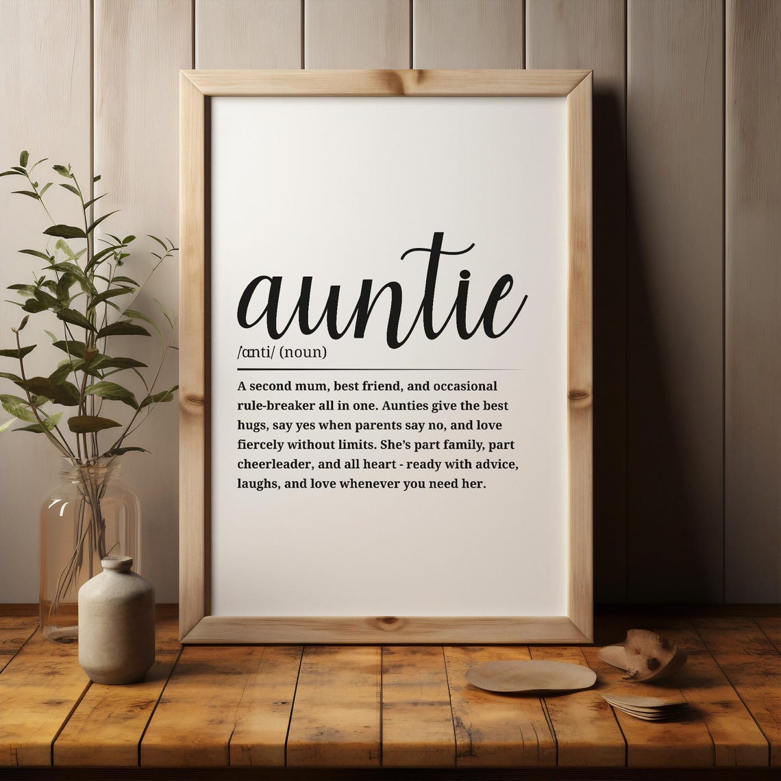 Auntie Definition Script Typography Family Word Art Quote Poster - Image 3