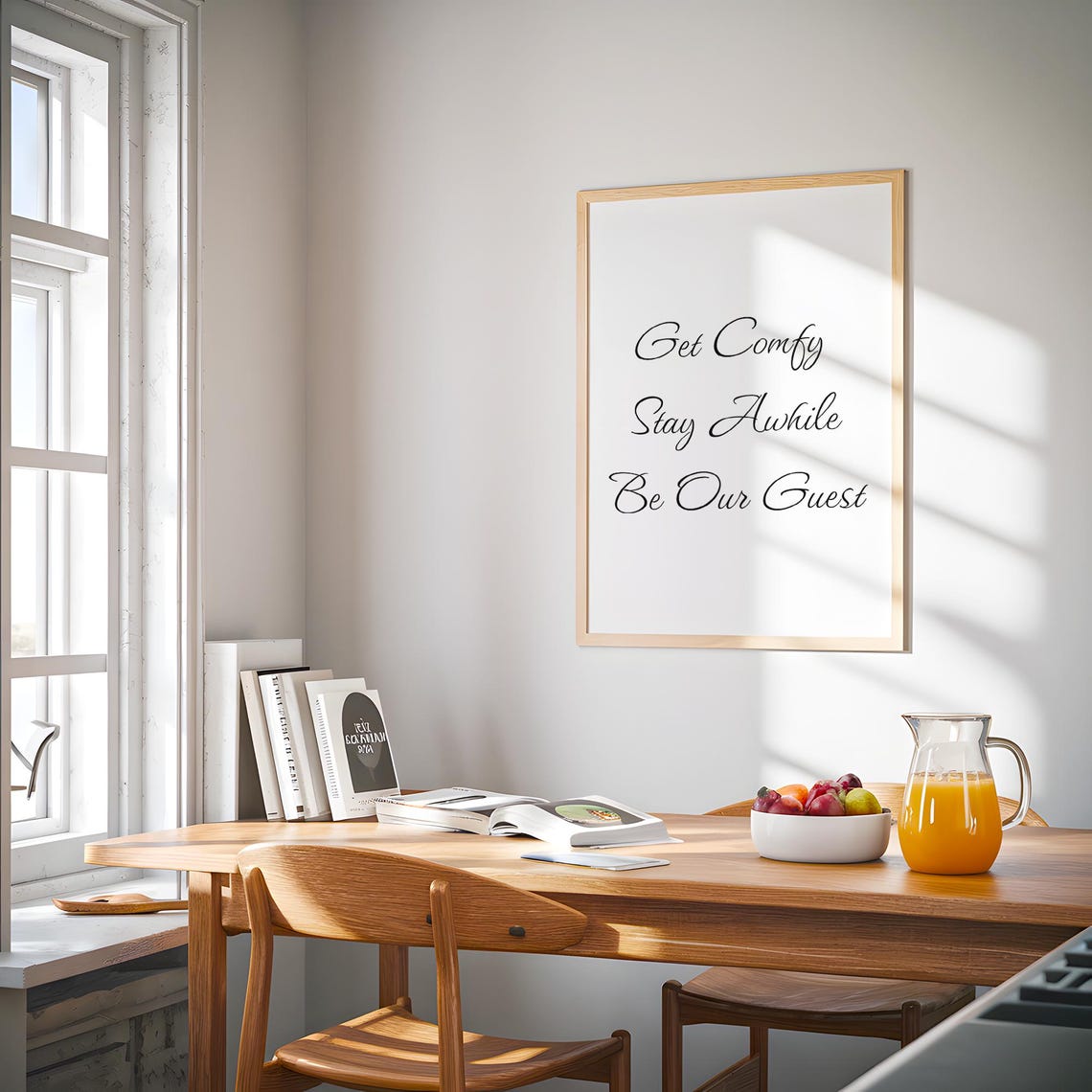 Get Comfy Stay Awhile Be Our Guest Welcome Script Typography Poster - Image 4