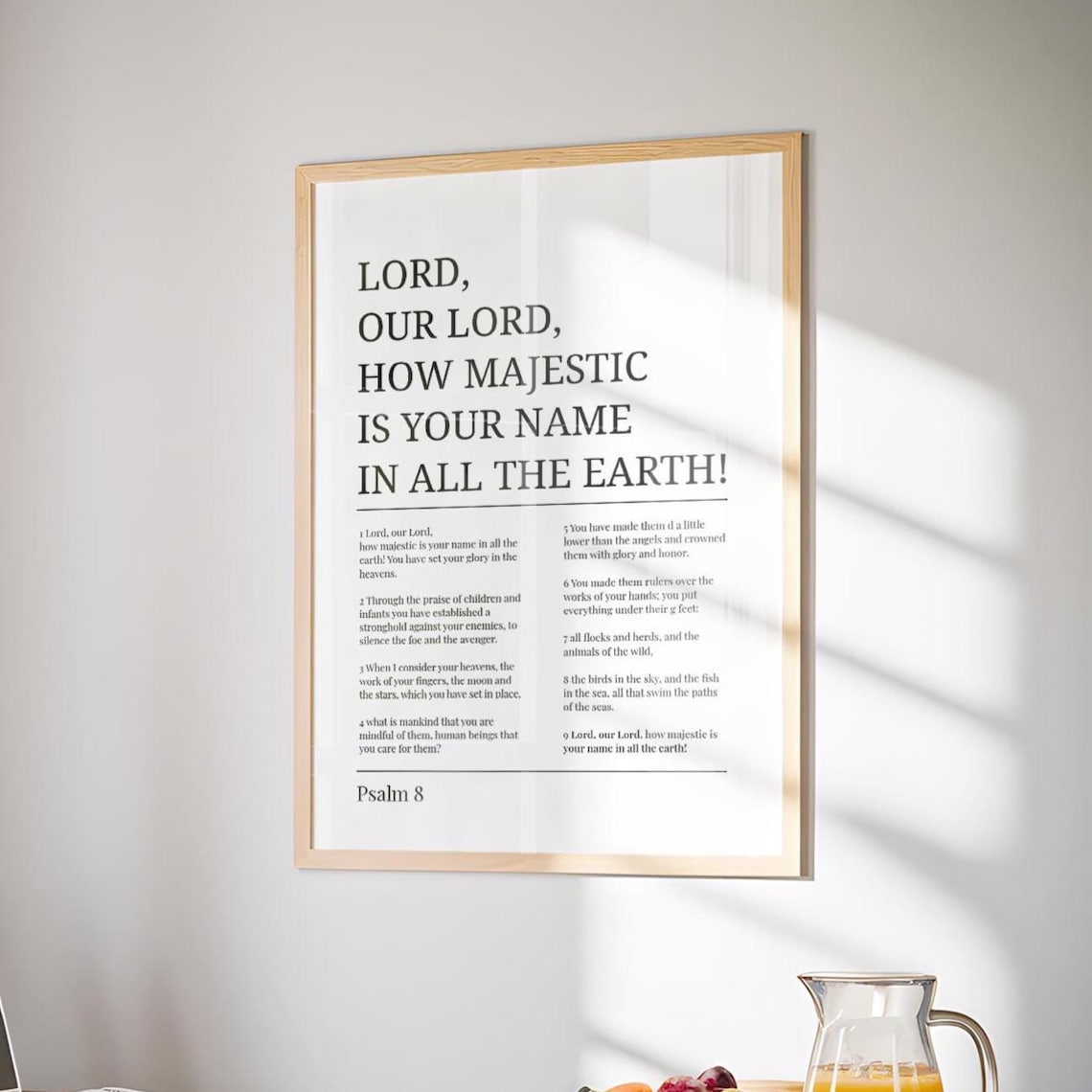 Psalm 8 How Majestic Is Your Name Full Chapter Bible Verse Poster