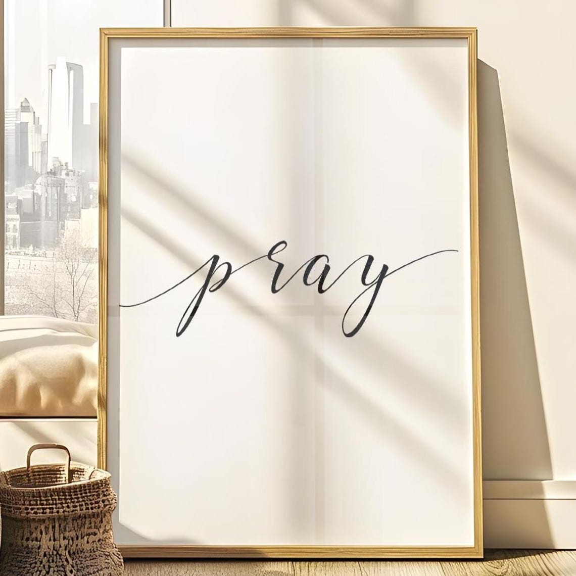 Simple Pray Script Word Minimalist Modern Christian Wall Poster - Image 6