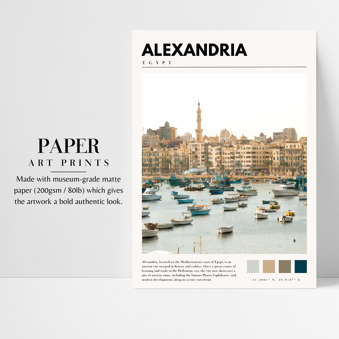 Alexandria, Egypt Travel Poster, Egypt Decor - Image 3