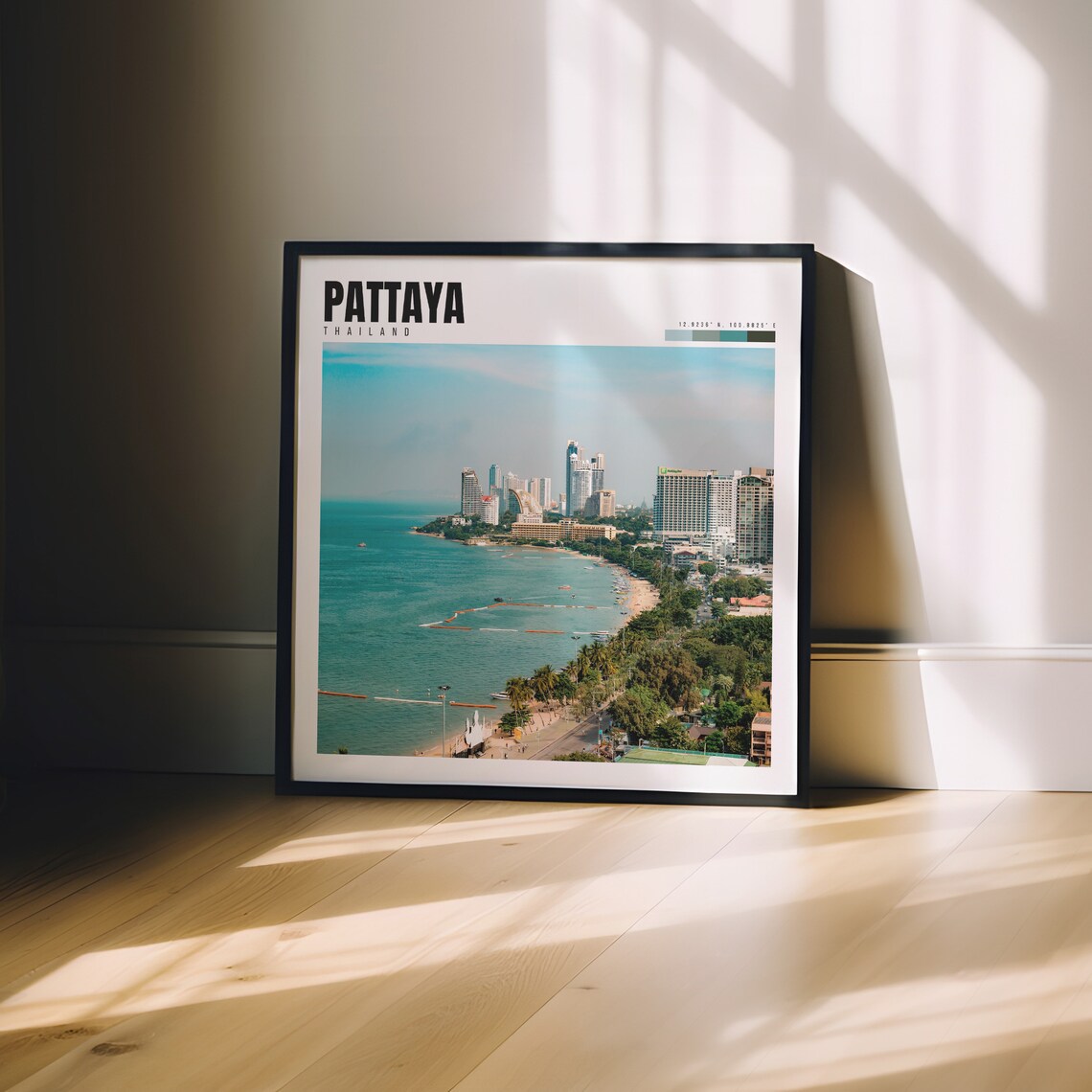 Pattaya Thailand Beach Bay Aerial Coastline Turquoise Sea View Poster - Image 3