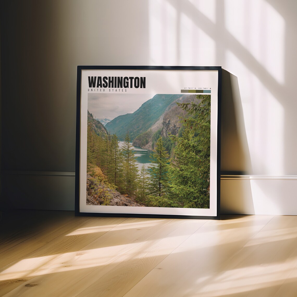 Washington PNW Travel Poster, State Decor Art Print - Image 3