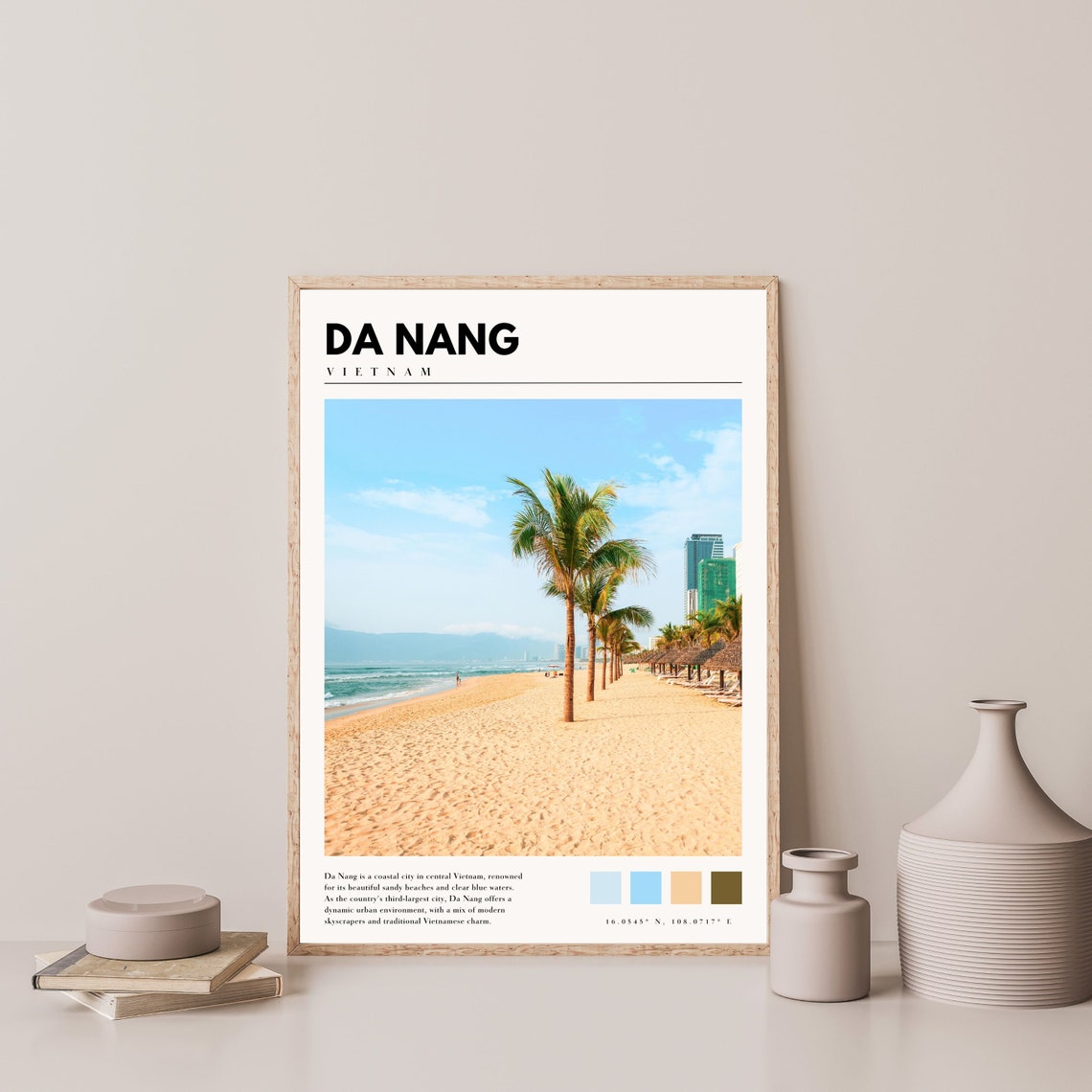 Da Nang Vietnam Beach Palm Trees Turquoise Sea Daytime Poster - Image 4