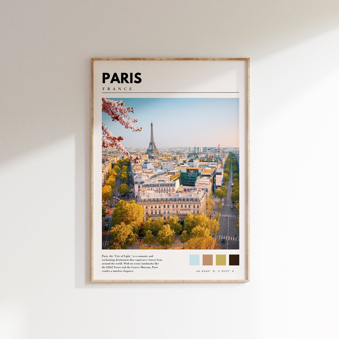 Paris France Eiffel Tower Travel Poster, Europe Wall Art