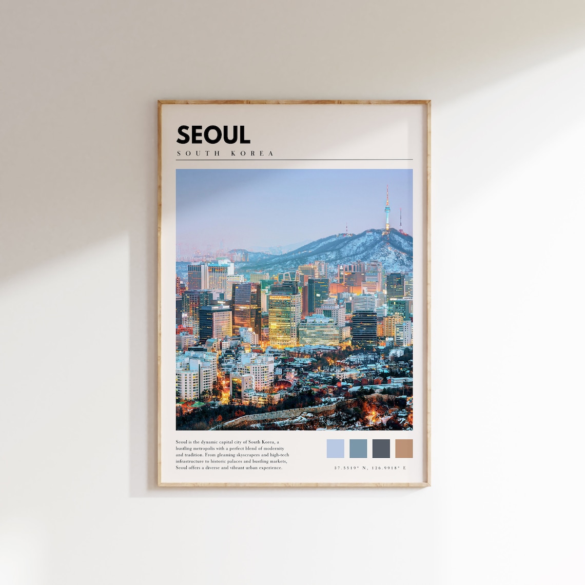 Seoul South Korea N Seoul Tower Namsan Winter Dusk City Poster