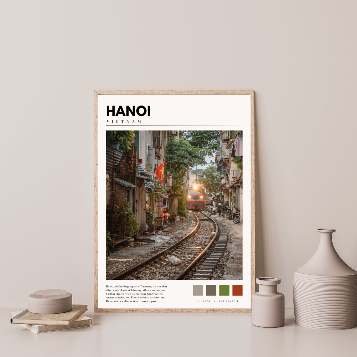 Hanoi Vietnam Travel Poster, City Art Print - Image 4
