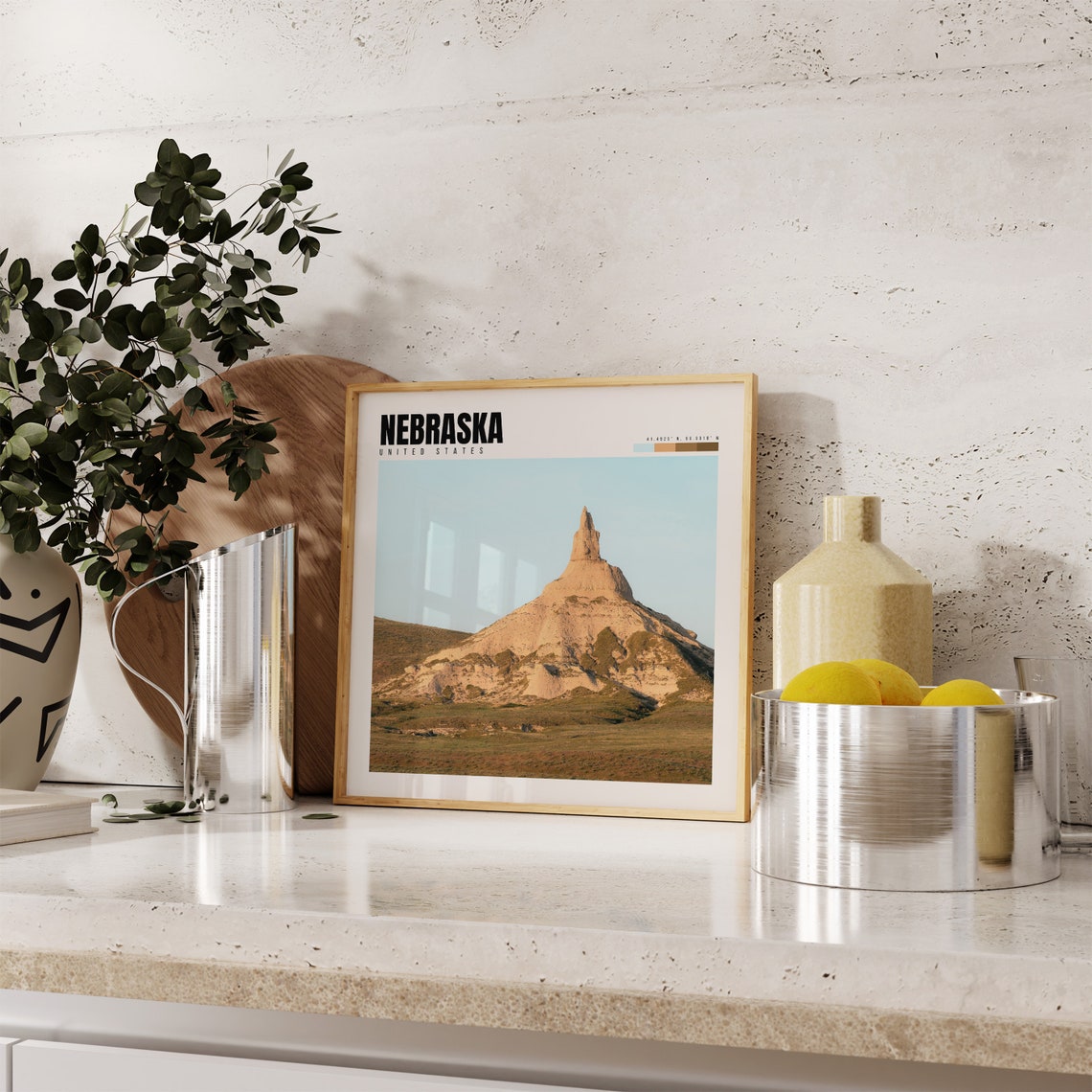 Nebraska Chimney Rock Prairie Monument in Morning Light Poster - Image 4