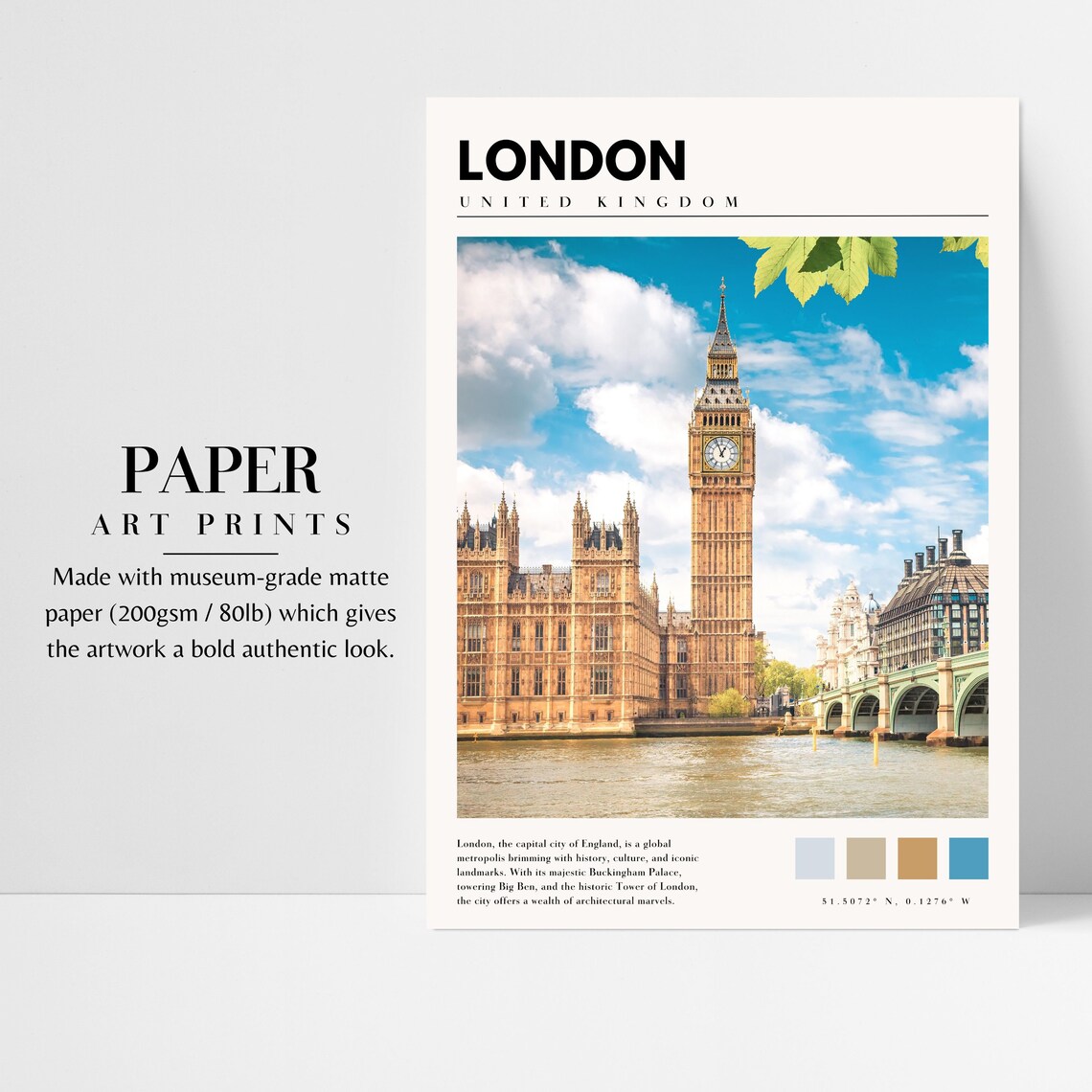 London Big Ben Travel Poster, United Kingdom Wall Art - Image 3